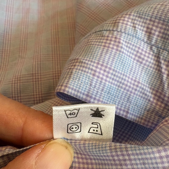 Ledbury Slim Fit Button-up Shirt, Small, 15 - Blue, Purple & White Office Preppy - Picture 10 of 10